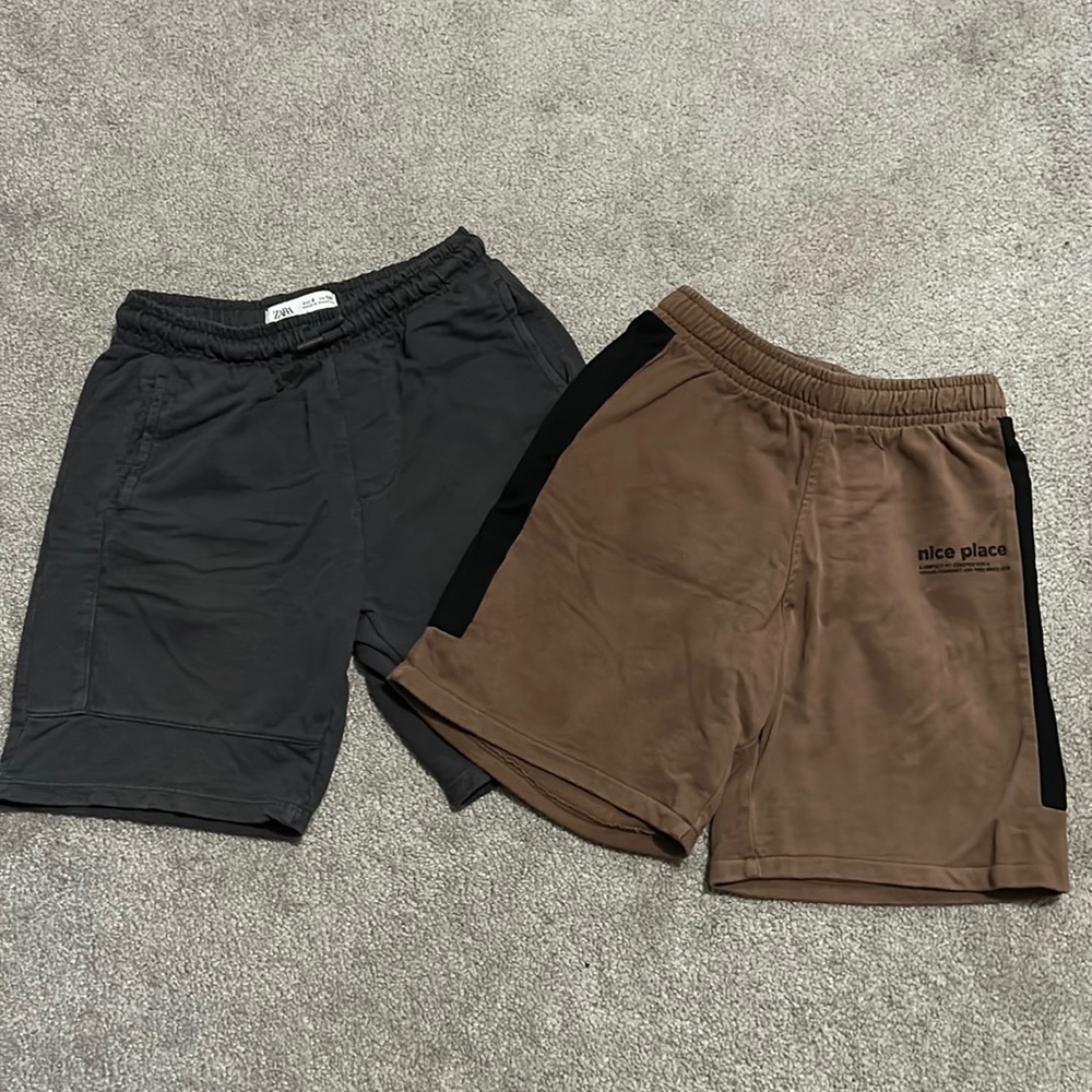 2 pairs boys Zara shorts size 8